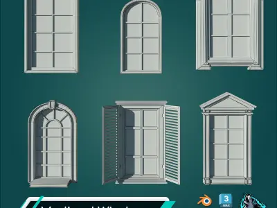 Old  Windows Low-poly 3D model
