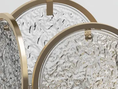 candela gold and glass chandelier 3D model