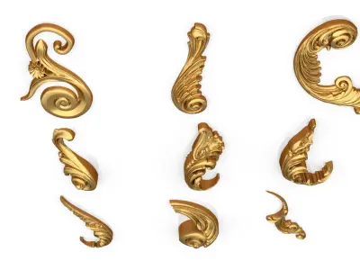 Acanthus Leaves Collection 10 3D model