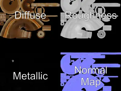 Elegant Tiered Fountain Model Pack Low-poly 3D model