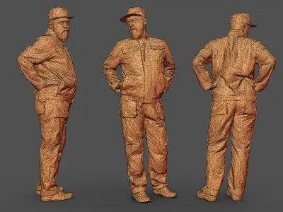 Photorealistic Construction Worker Character 3D model