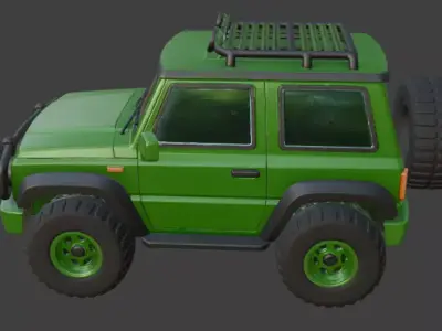 cartoon green jeep for 3D Printing 3D print model