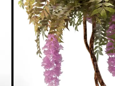 Modern pot indoor flower floral 3D model