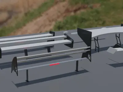 Car spoiler pack Low-poly 3D model