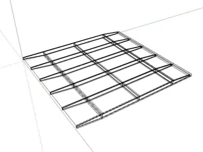 Wafle tappered steel glass canopy Low-poly 3D model