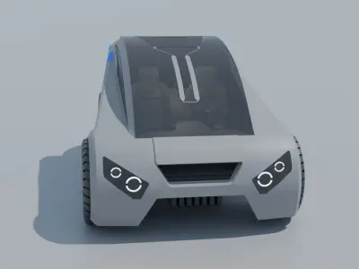 Sci-fi car Low-poly 3D model