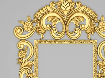 Classic Frame Mirror 003 3D model