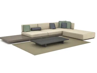 3D model modern sitting group Low-poly 3D model