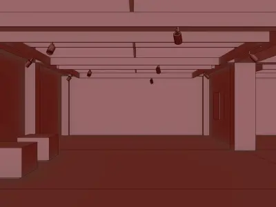 VR Art Gallery 2020 L Baked and Corona Max Scene Low-poly 3D model