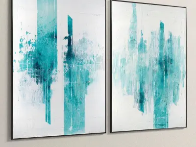 Plaster Two Photo Frame 135 Low-poly 3D model