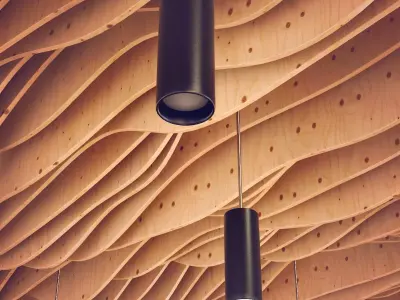 Parametric wood Hall ceiling Light 3D model