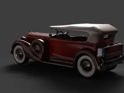 Red vintage car   Low-poly 3D model purchase