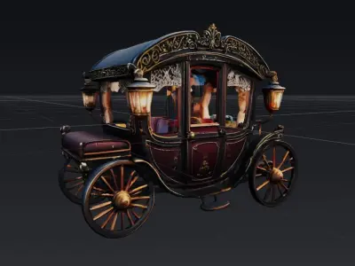 Ornate Victorian Carriage - High-Detail 3D Model 3D model