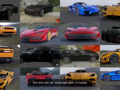 Suv and race car  mixed epic pack