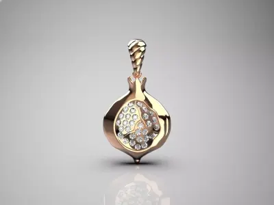 Pomegranate pendant jewelry jp0066 3D print model