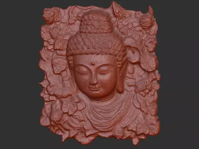 buddha wall decoration cnc baserelife 3D print model