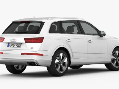 Audi Q7 2016 detailed interior 3D model