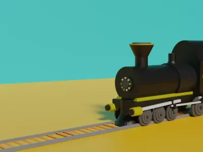 Solid Train Model  Low-poly 3D model