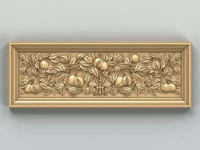 Carved decor horizontal 048 3D model