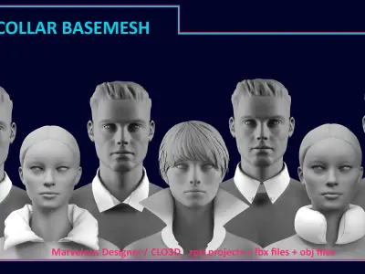 33 COLLAR BASEMESH Low-poly 3D model