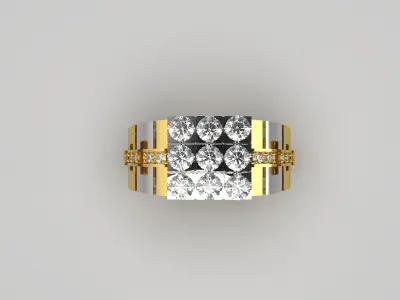 Luxury man Rolex design diamond ring model ror0044 3D print model