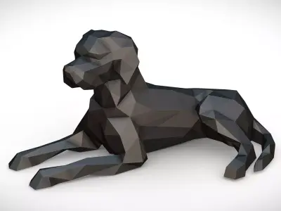 German Shorthaired Pointer low poly 3D print model