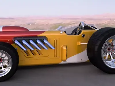 car racing retro vintage vehicles 3D model