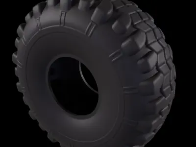 Jeep Kaiser Rim Tyre 3D print model