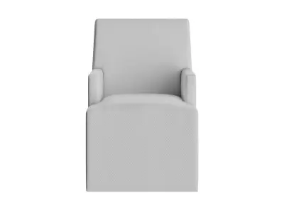 Long Slipcovered Armchair 3D model