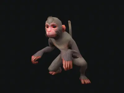 aniamted monkey Low-poly 3D model