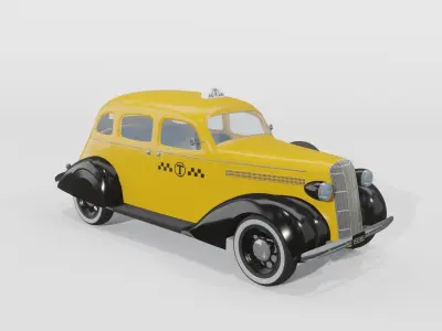 3D Dodge Sedan Taxi 3D model