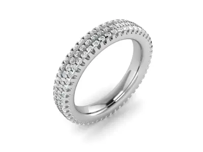 Band 3dm Render Details diamond eternity ring gold 3D print model