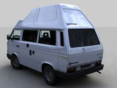 VOLKSWAGEN TRANSPORTER T25 T3 CAMPING WESTFALIA CALIFORNIA 1987 3D model