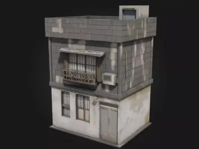 Weathered Urban House  Grit and Character of City Living 3D model