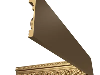 Cornice Decoration Molding 013 90 Degree Low-poly 3D model