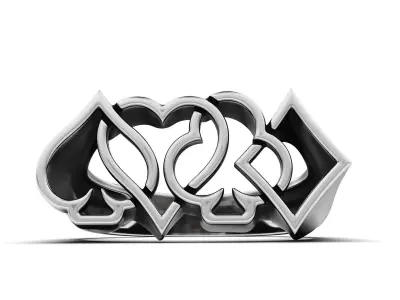 Ace of Spades Poker Ring 3D print model