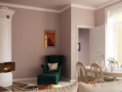 Scandinavian style interior scene 3D model