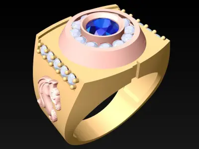 Horse ring - Mens ring - N3295 3D print model