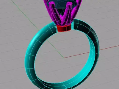 Solitaire Round diamond Cut Anello solitario Sl15 3D print model