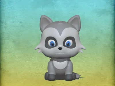 Cute Raccoon  3D print model