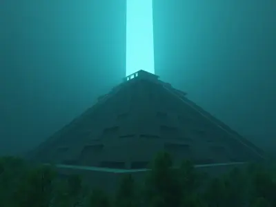 A Volumetric Pyramid Scene in Blender Low-poly 3D model