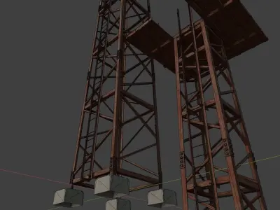 Old Rusty Metal Tower Low-poly 3D model