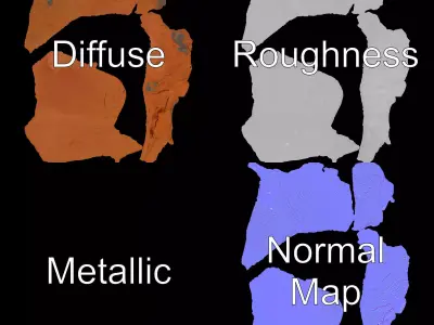 Red Sandstone Boulder model pack Low-poly 3D model