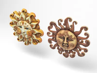 Decorative Suns 2 Low-poly 3D model