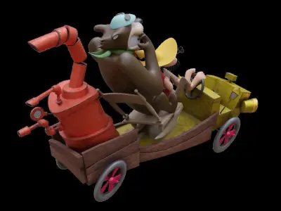 Lazy Luke and Blubber Bear 3D model