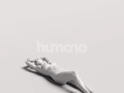 Humano Beautiful Woman in swimsuit lying pool-2511-032-7361 3D model