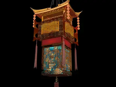 Chinese palace lantern 3D model 24