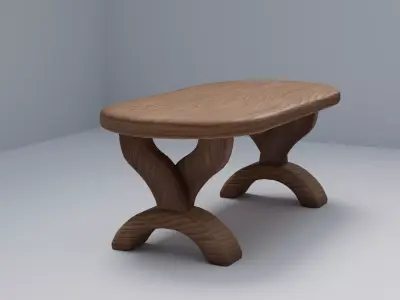 Table Low-poly 3D model 3