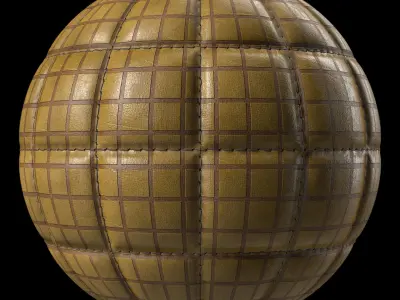 Leather Materials 36- Stitched Leather - Sbsar Pbr 4k Seamless Texture