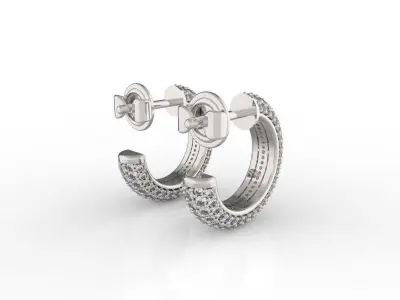 Bevelled Earrings links with diamonds 3D print model